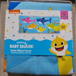 Pink Fong Baby Shark Blue Body Pillow Cover with Zipper Closure